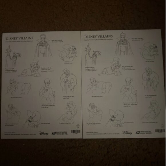 DISNEY VILLAINS FOREVER Stamps 2017 USPS 50 Books of 1,000 Stamps - Picture 5 of 5